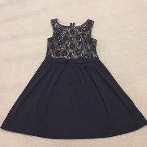 Black dress with beautiful lace pattern at top
